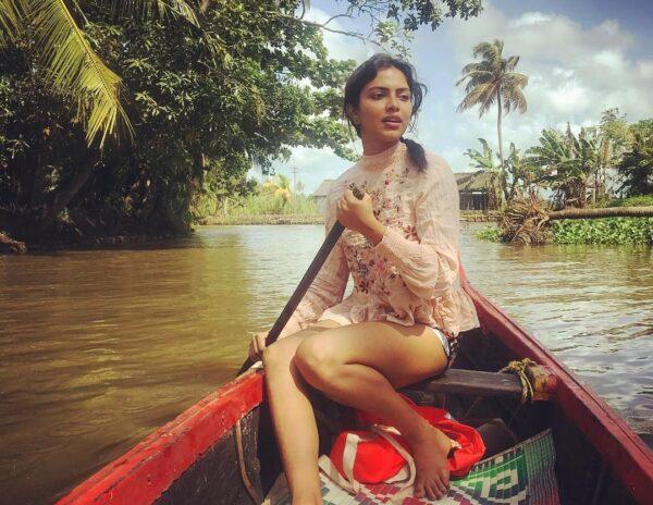 Amala Paul boating