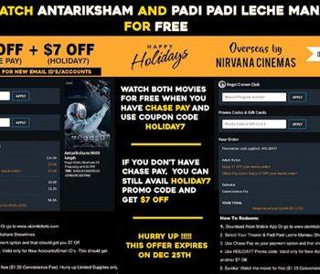 “Watch Antariksham & Padi Padi Leche Manasu For Free in Select Theaters in USA”