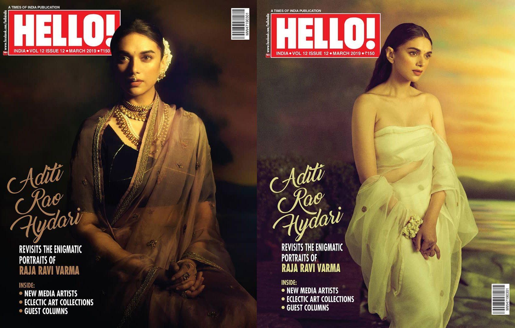 Telugu Girl Aditi Rao Hydari Fresh from Bath Ravi Varma Painting