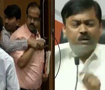 Shoe Hurled At BJP MP GVL Narasimha Rao