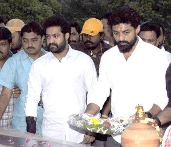 Jr NTR and Kalyan Ram Pays Tribute to NTR at NTR Ghat--