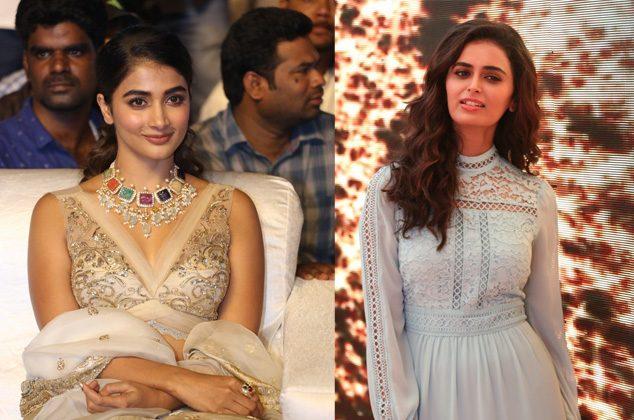Pooja-Hegde,-Meenakshi-Dixit-at-Maharshi-Pre-Release-Event