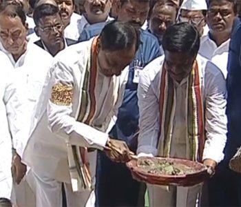 Foundation Stone Laid for TS New Secretariat, Harish Rao Attends