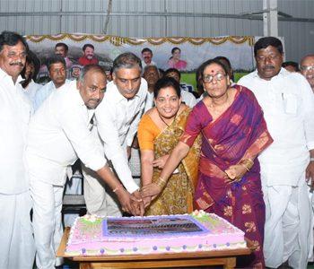 harish rao celebrates kaleshwaram project launch in siddipet