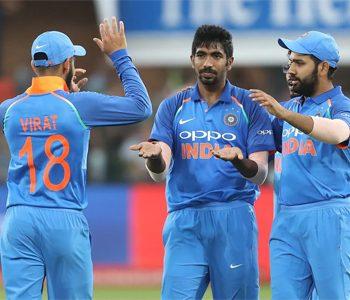 Rohit Sharma, Virat Kohli, and Jasprit BumrahRohit Sharma, Virat Kohli, and Jasprit Bumrah