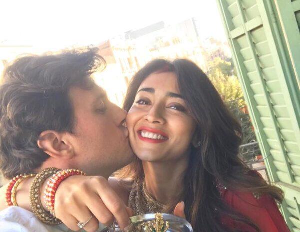 Husband's Loving Kiss on Shriya Saran's Cheek