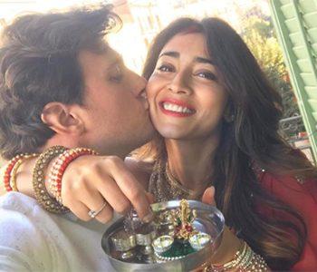 Husband's Loving Kiss on Shriya Saran's Cheek
