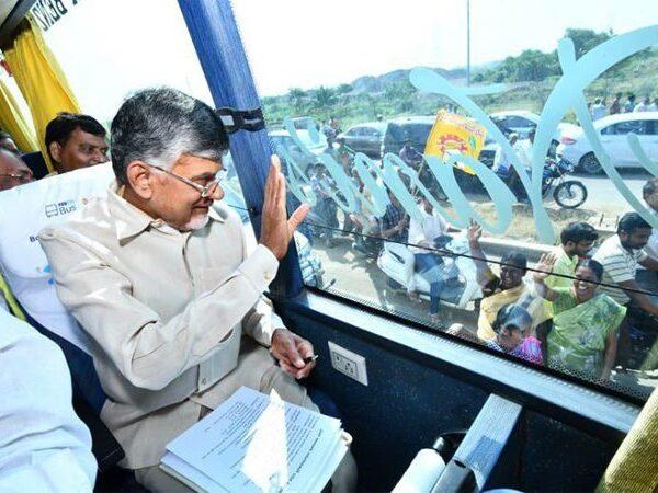 Stones Pelt on TDP Bus to Mislead Amaravati Agitation