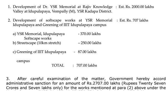 27 crores YSR Smaraka Ghat