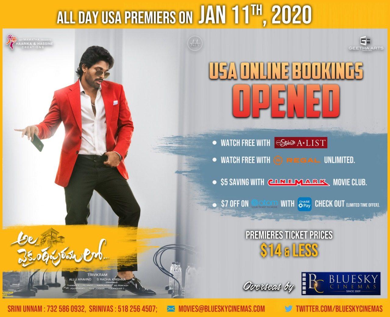 “Ala Vaikunthapurramuloo USA Premiers”