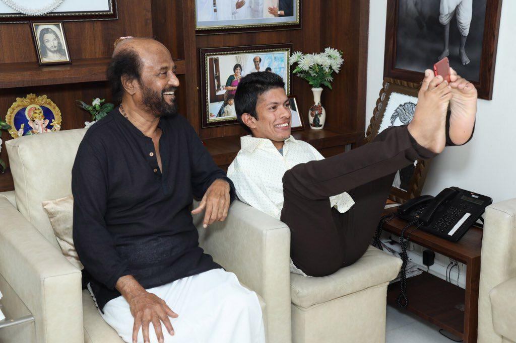 Superstar Rajinikanth Touched Foot to Greet Him
