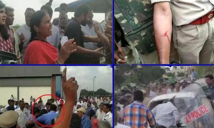 Police arrested amaravati farmers who attacked on media-
