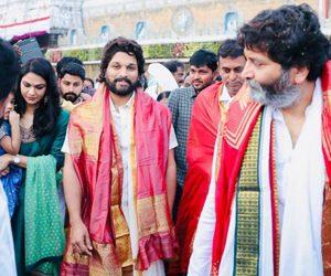 Allu Arjun & Trivikram Srinivas Offer Prayers to Lord Venkateswara at Tirupati