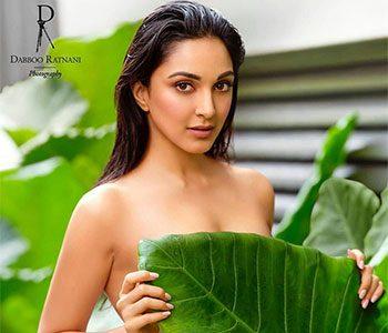 Kiara Advani Hiding Her Nudity Behind a Leaf