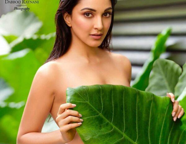 Kiara Advani Hiding Her Nudity Behind a Leaf