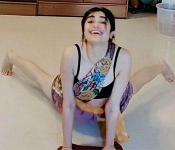 Hot Actress Adah Sharma Cleaning House with Creative Yoga