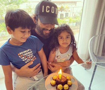 Pic Talk: Allu Arjun Celebrating Landmark With Kids