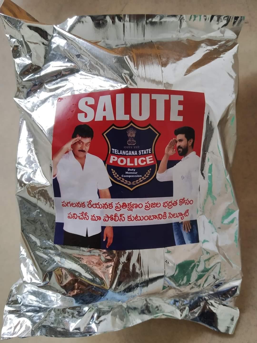 Chiranjeevi Food Packets to Police Department