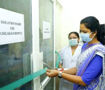 YSRCP Ministers ribbon cutting for isolation wards