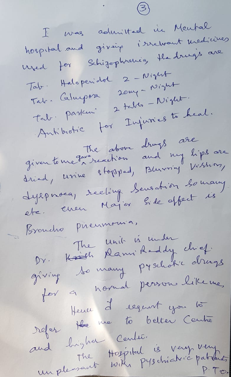 Dr Sudhakar Letter to highcourt