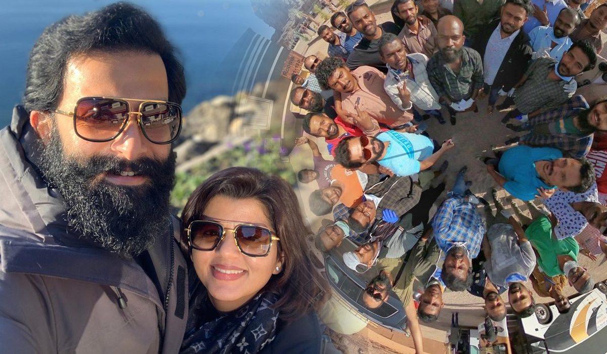 Indian Star Prithviraj Sukumaran, Struck With Crew Wraps Up Shoot, A First In The World 