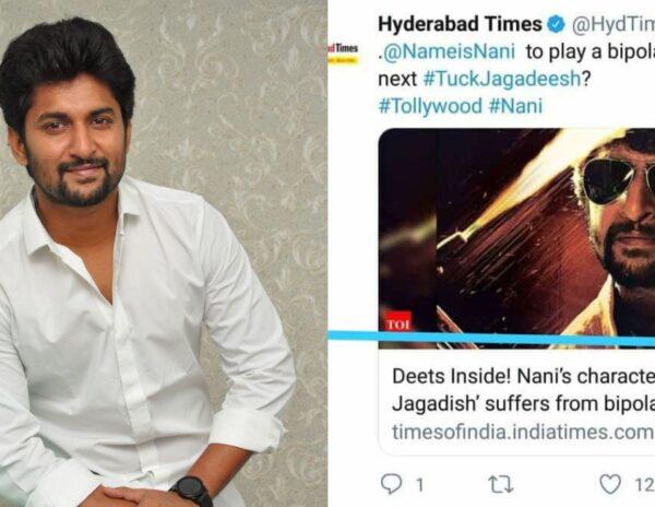 Nani - Hyderabad Times Tweet