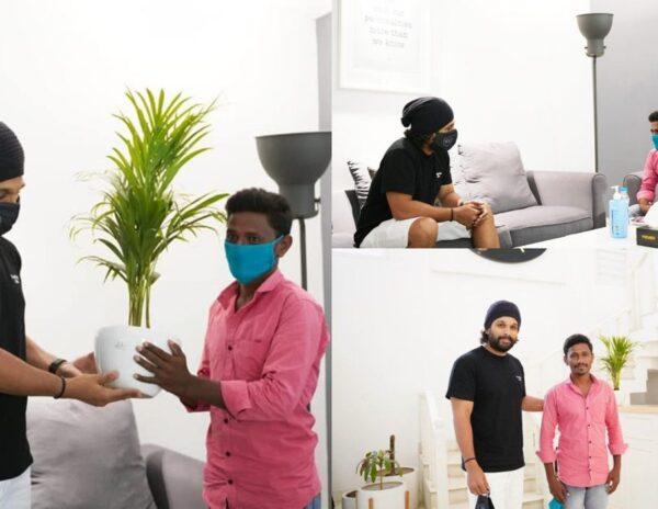 Allu Arjun met his fan who came walking for over 200 kms (1)