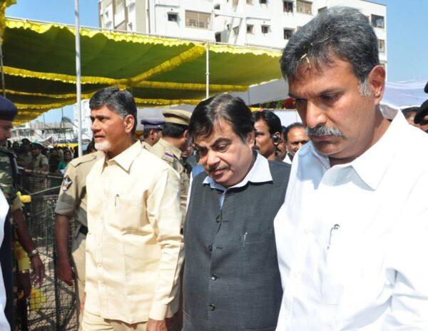 Kesineni Nani - Nitin Gadkari- Chandrababu Naidu -TDP - Kanakadurga flyover