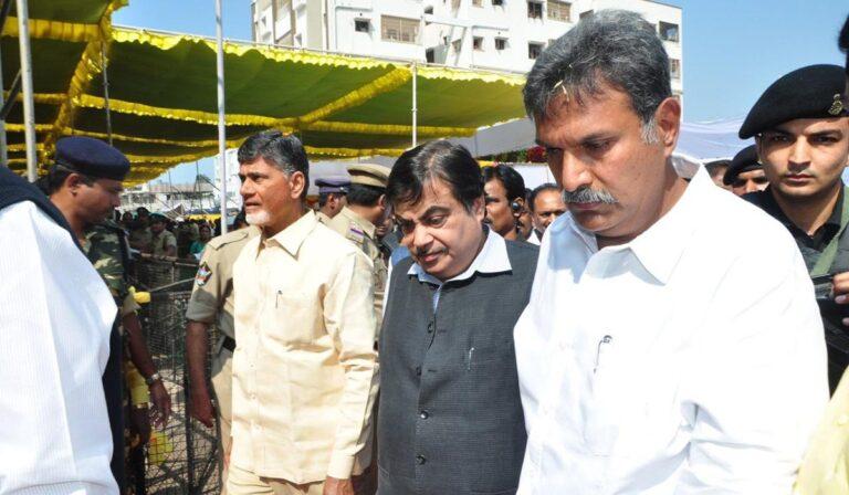 Kesineni Nani - Nitin Gadkari- Chandrababu Naidu -TDP - Kanakadurga flyover