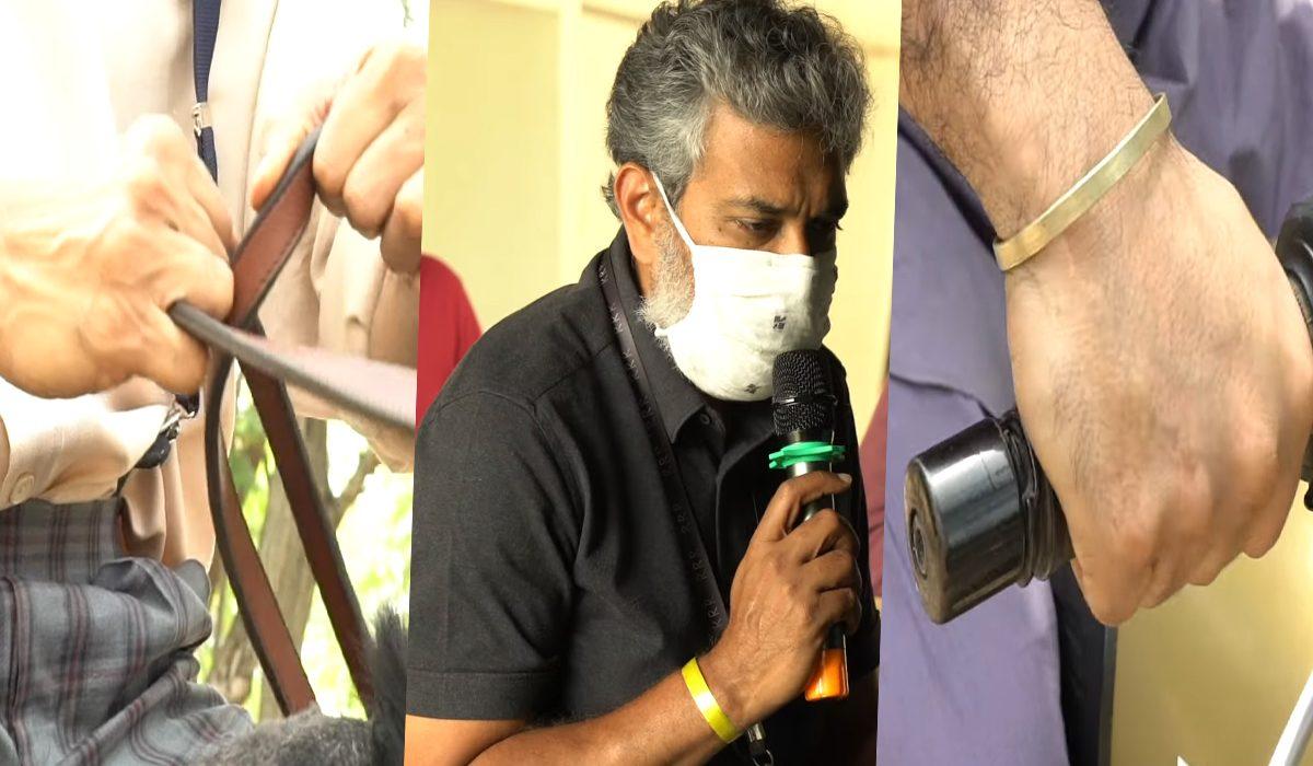 Rajamouli Arrives in Style And Breaks Silence Immediately