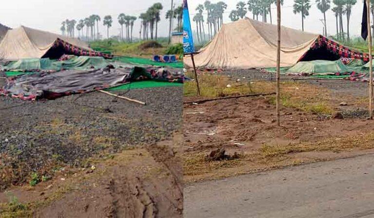 Amaravati - Mandaddam tent collapsed