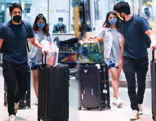 Samantha Akkineni - Naga Chaitanya At Airport