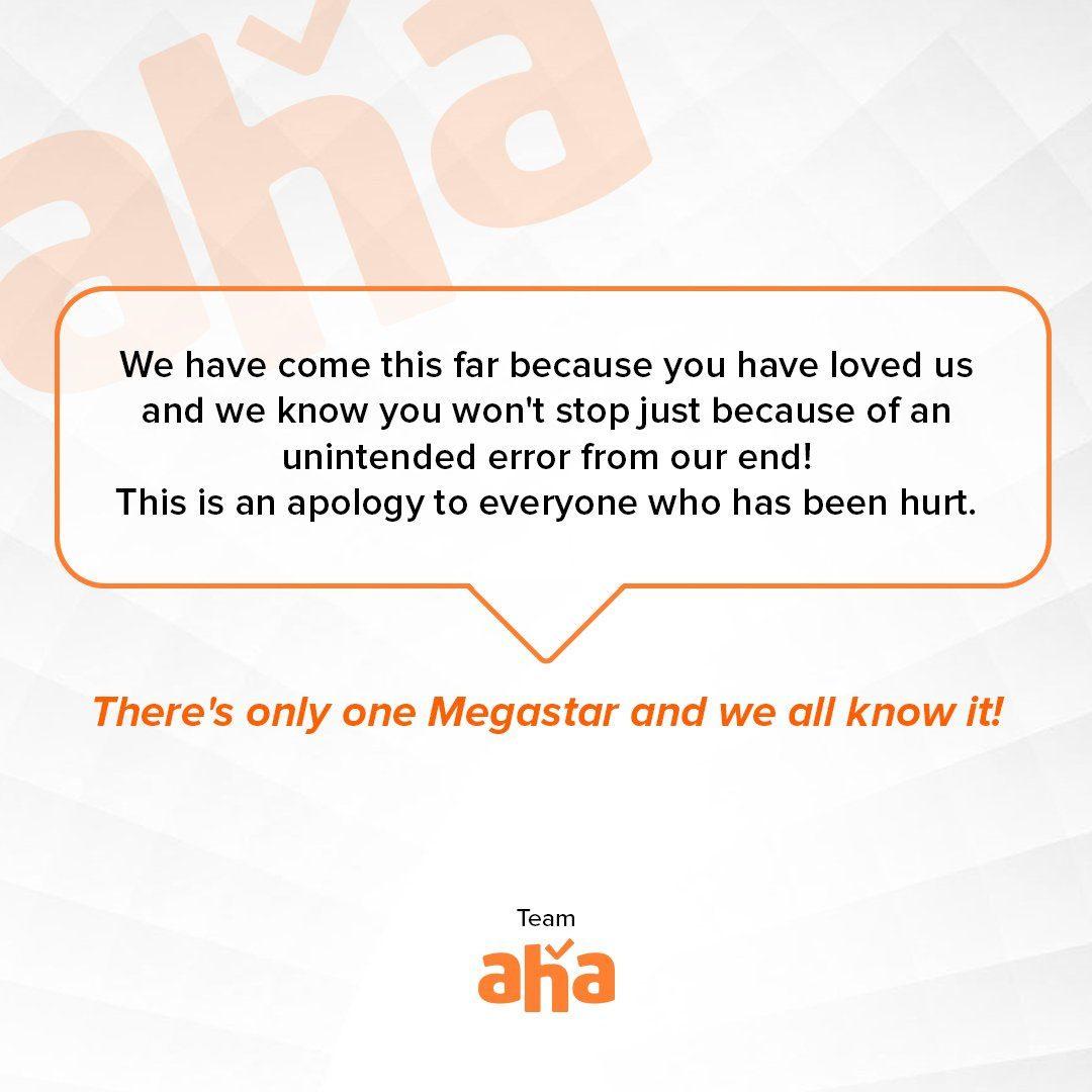 Aha video apology mega fans