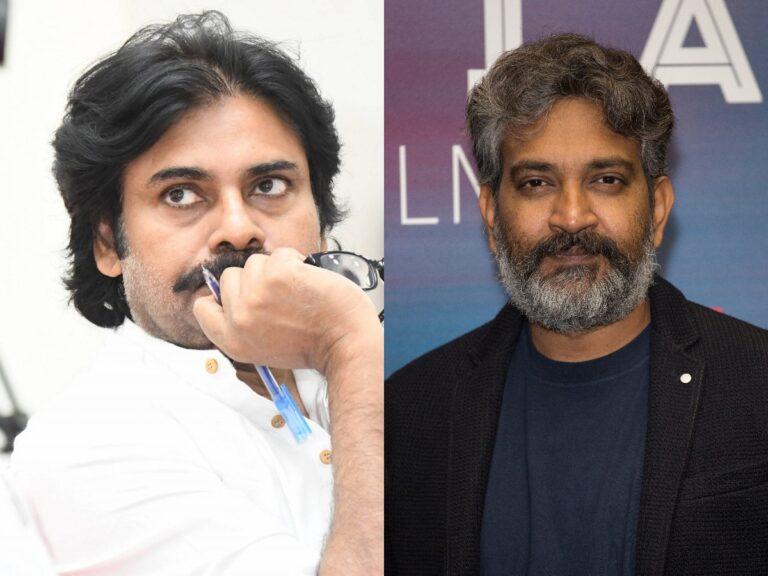 Pawan Kalyan visits Rajamouli RRR sets