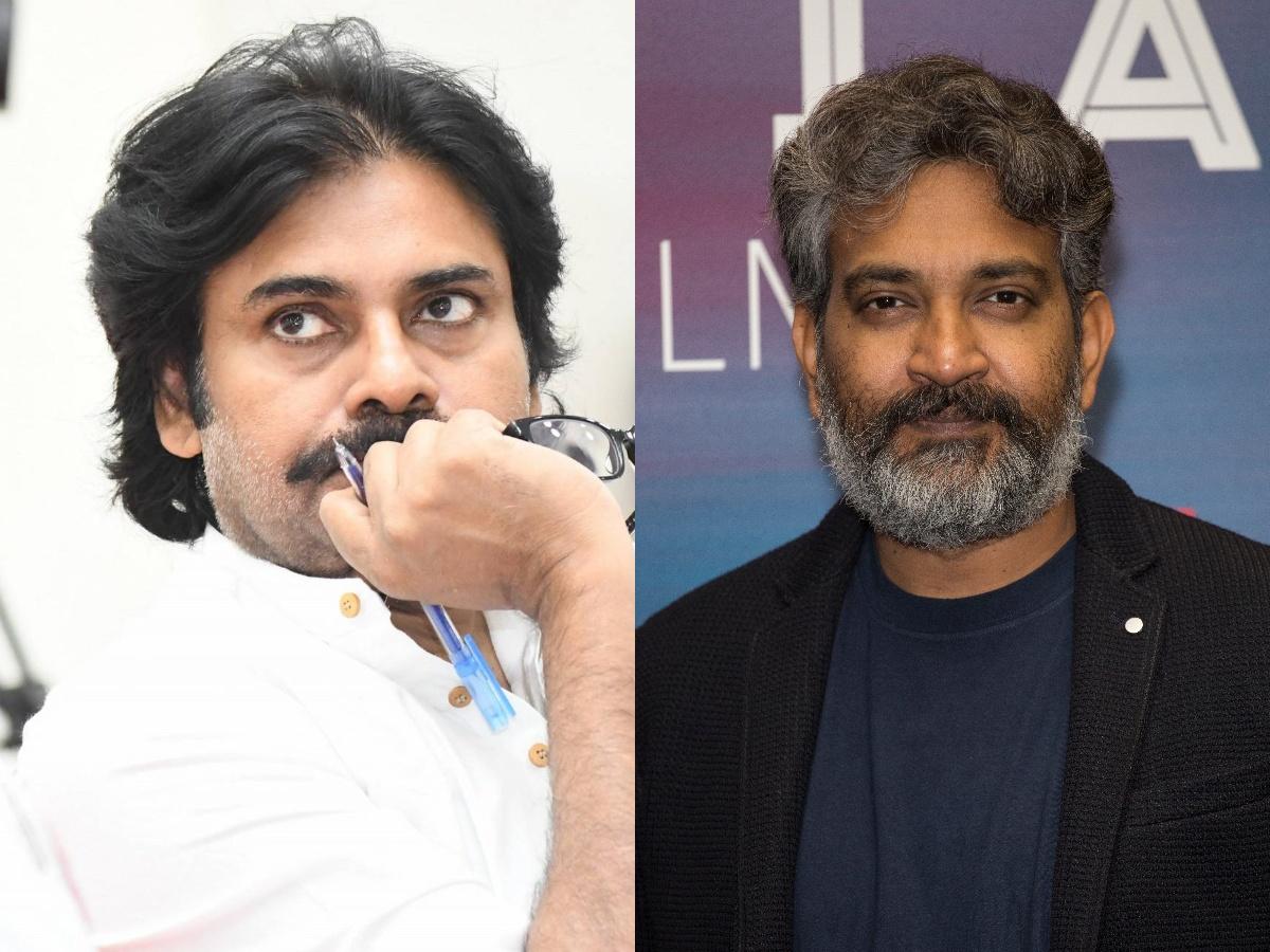 Pawan Kalyan visits Rajamouli RRR sets