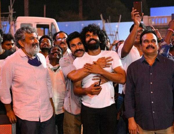 Ram Charan celebrates his birthday at RRR Movie Sets