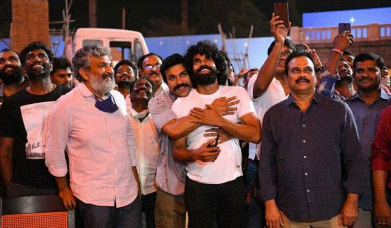 Ram Charan celebrates his birthday at RRR Movie Sets