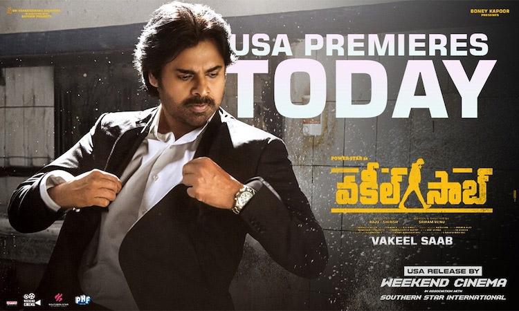 VAKEEL SAAB is all set for a Power-Packed Grand Premieres in the USA today, April 8th !!