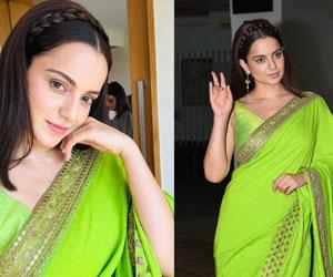 Kangana Ranaut at Thalaivii Promotions in Hyderabad