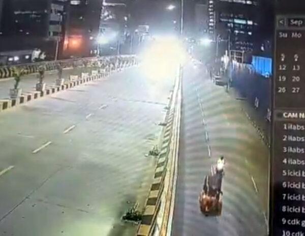 Sai Dharam Tej Accident CCTV Visuals