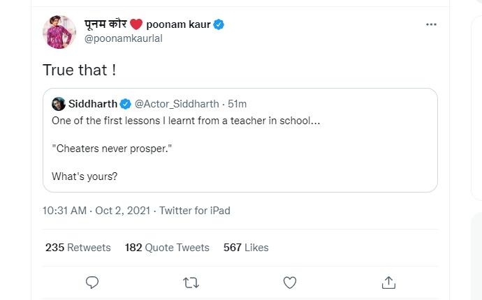 Siddharth Samantha Tweets
