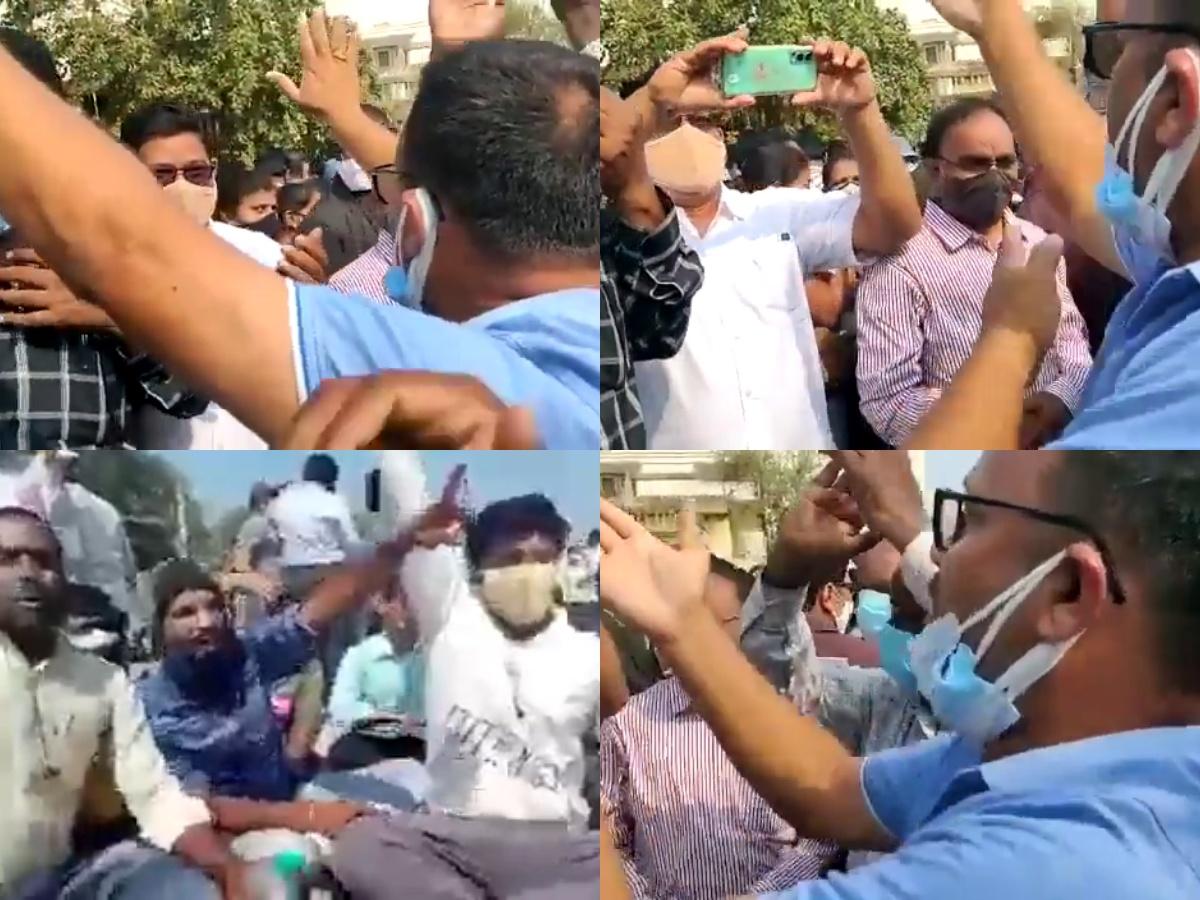 Andhra Pradesh Employees pushpa movie slogans against Jagan govt