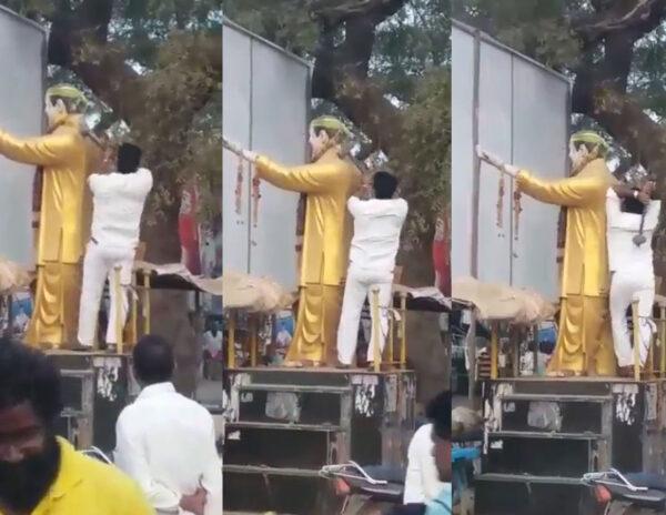 NTR -statue destroying in AP
