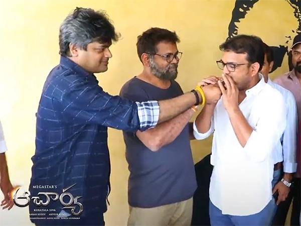 Koratala Celebrates Acharya Success With Cake & Crackers