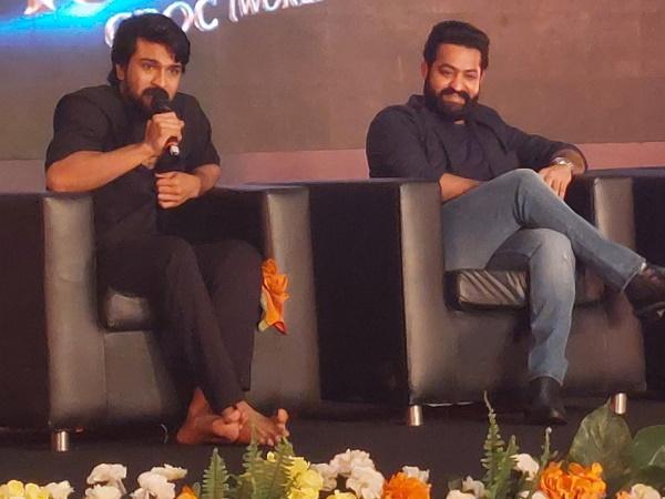 Ram Charan Jr NTR Embarrassment Mumbai Press Meet