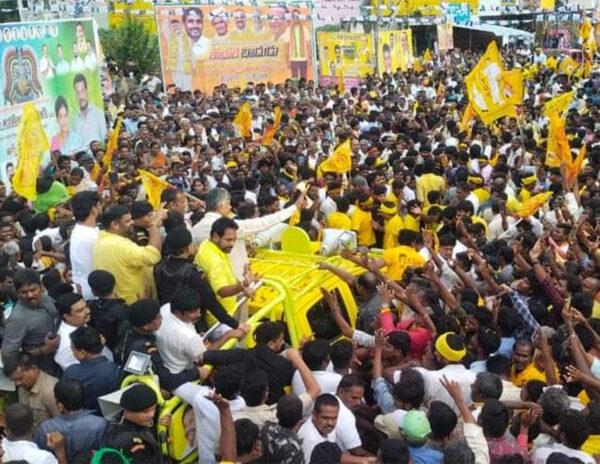 Chandrababu Naidu road show in nagari
