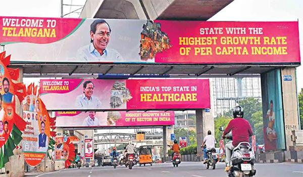 KCR flex banners in telangana roads