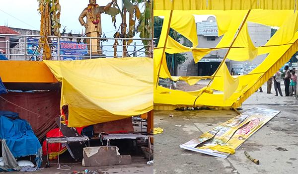Anna Canteen In Kuppam Destroyed At Midnight