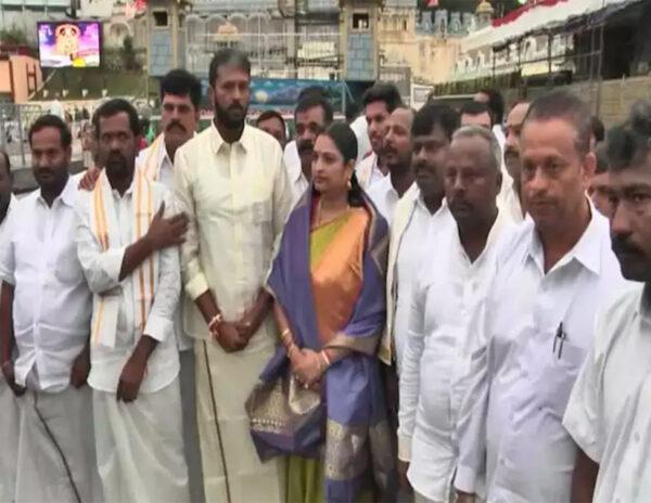Minister Ushasri Charan Tirumala Visit with family and followers