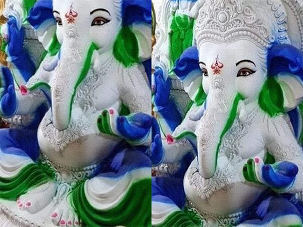 YSRCP-Colors-to-Ganesh-Idol